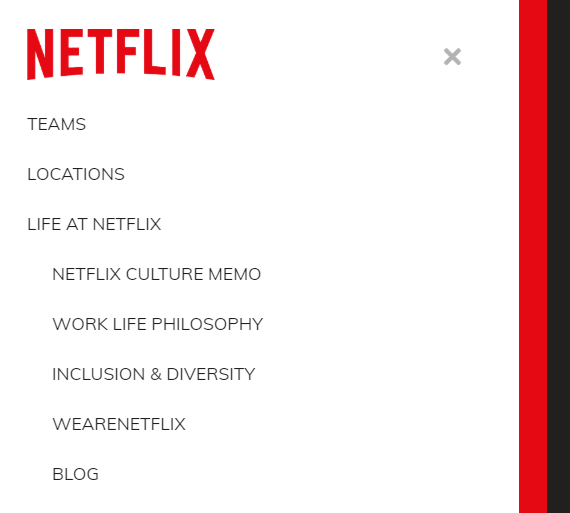 Netflix Mobile Navigation